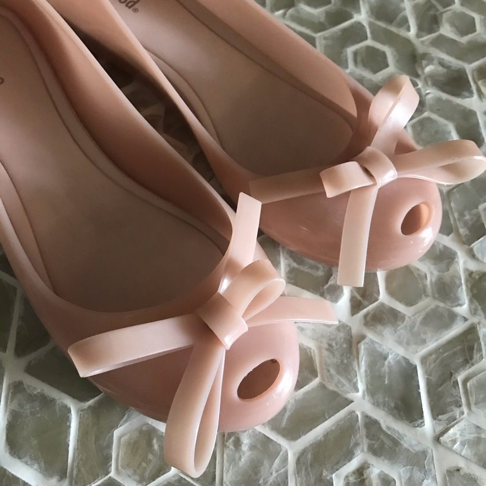 Melissa UltraGirl Bow II jelly peep-toe jelly flat - Picture 8 of 12